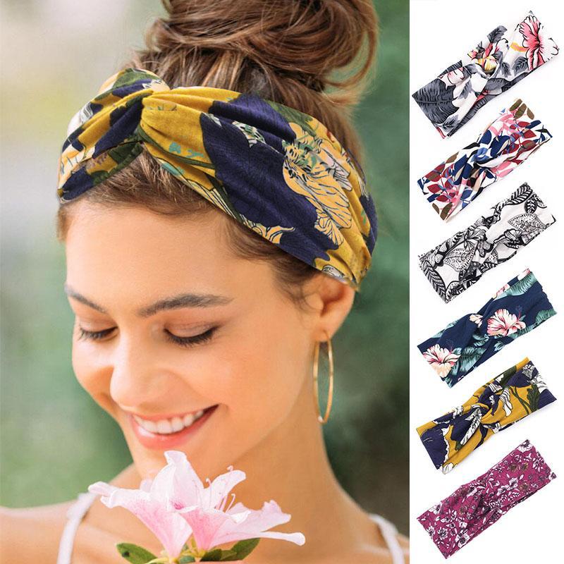Floral cross hair band by My Store, featuring a delicate flower pattern on a comfortable headband