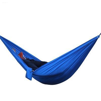 Portable nylon parachute outdoor double backpacking hammock with suspension straps
