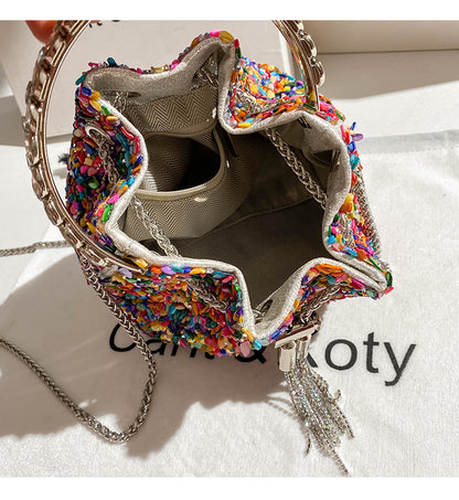 Luxury Designer Women's Handbag with Colorful Stones