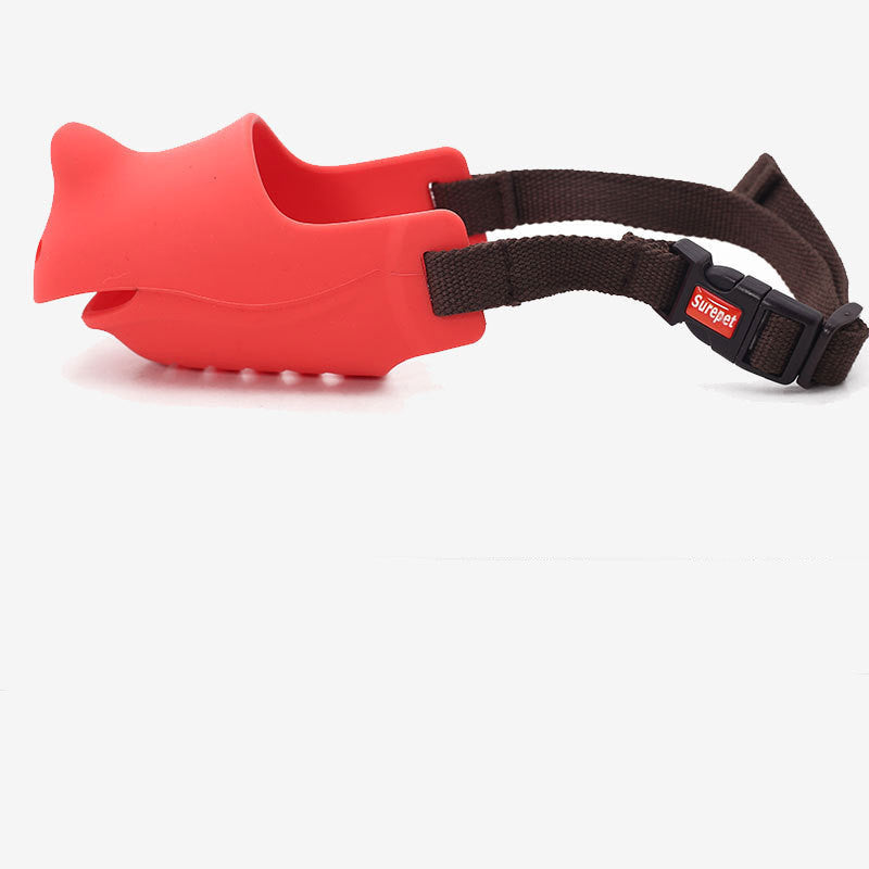 Rhino-shaped adjustable pure silicone dog muzzle from My Store