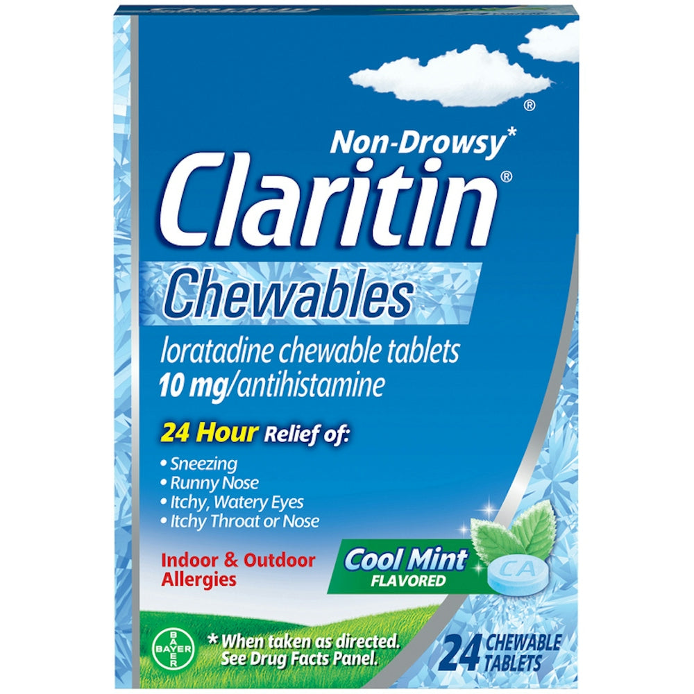 Claritin® Non-Drowsy 10 mg Cool Mint Chewable Tablet, 24 EA