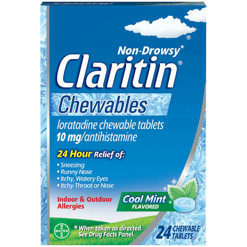 Claritin® Non-Drowsy 10 mg Cool Mint Chewable Tablet, 24 EA