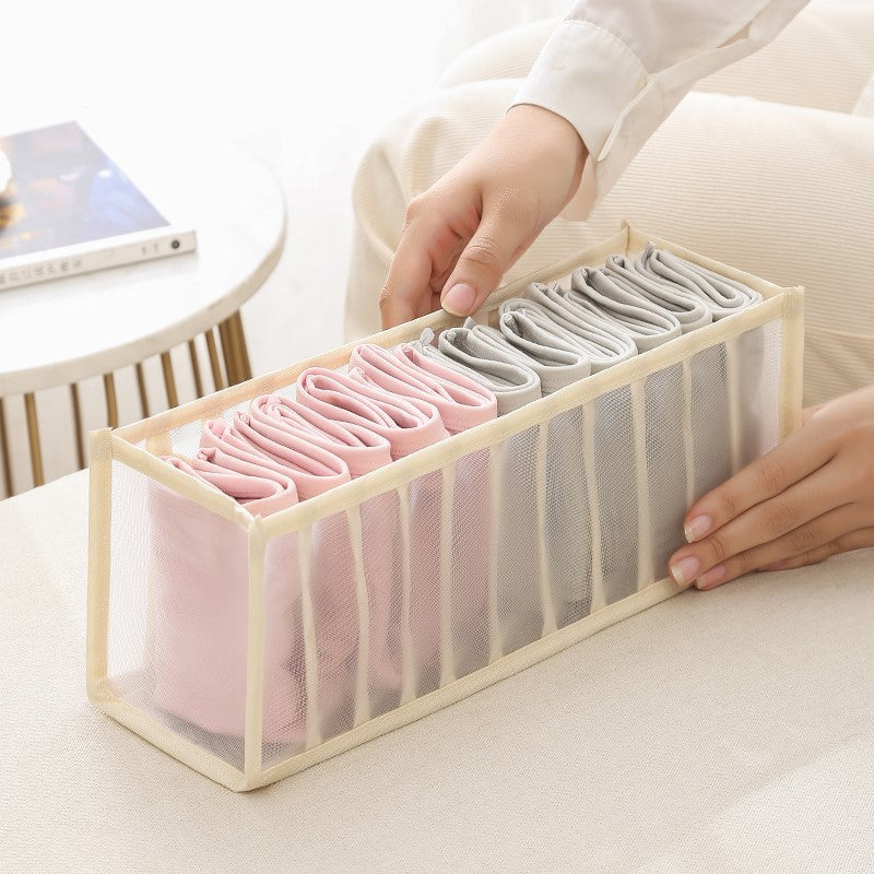 Underwear storage box made of non-woven fabric with compartment organizers