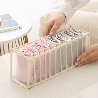 Underwear storage box made of non-woven fabric with compartment organizers