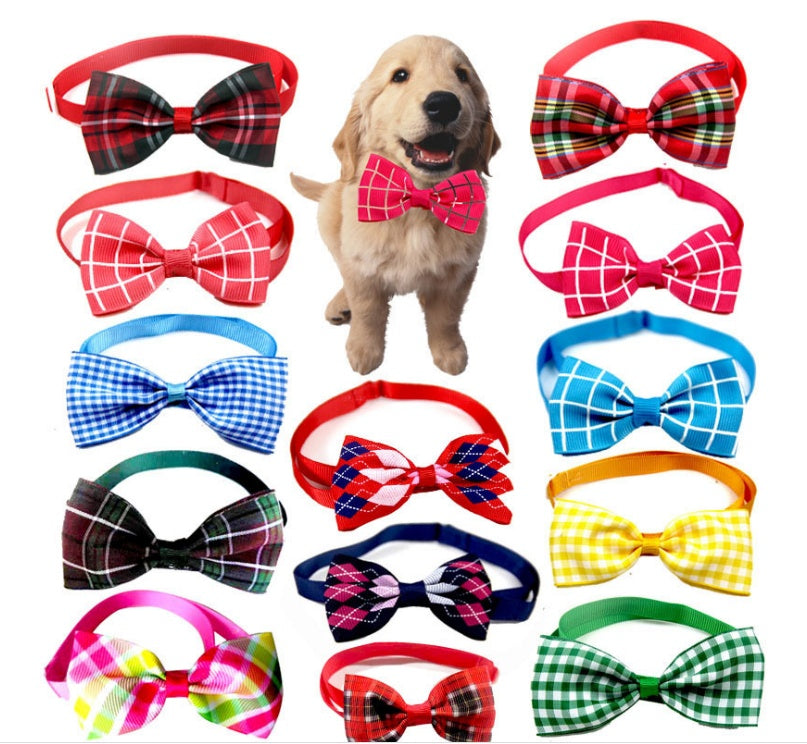 Plaid pet tie scarf for cats and dogs, pet accessory in a classic checked pattern