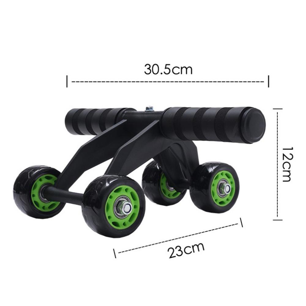 Four-wheeled abdominal roller for home exercise and abdominal muscle fitness training
