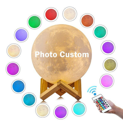Custom moon lamp, spherical lunar surface design with textured craters and soft LED glow