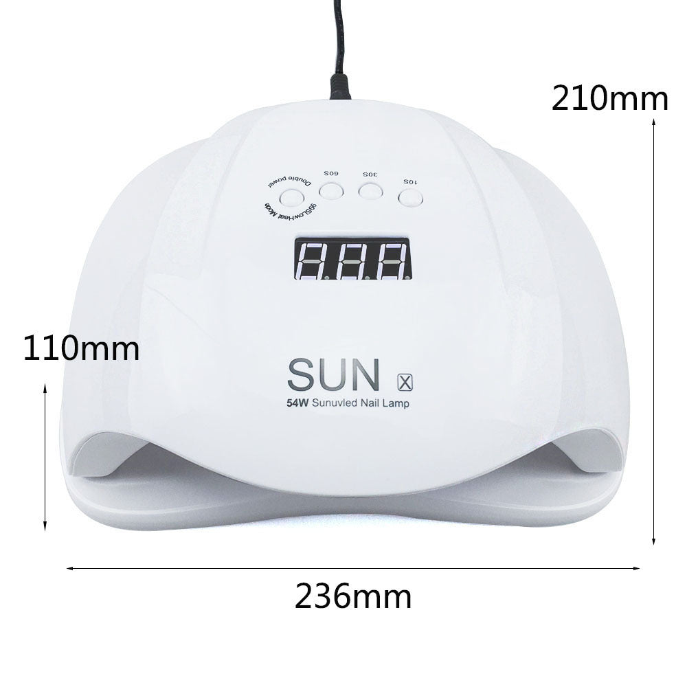 Nail lamp dryer with compact design and LED light curing chamber
