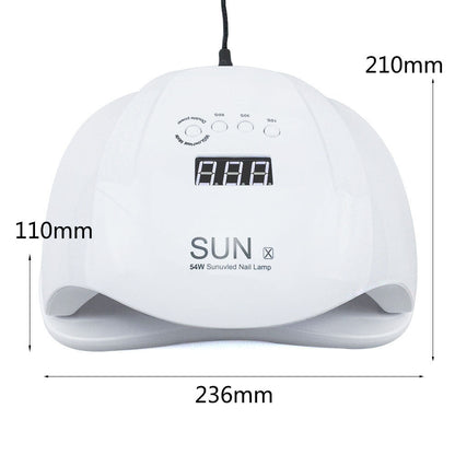 Nail lamp dryer with compact design and LED light curing chamber