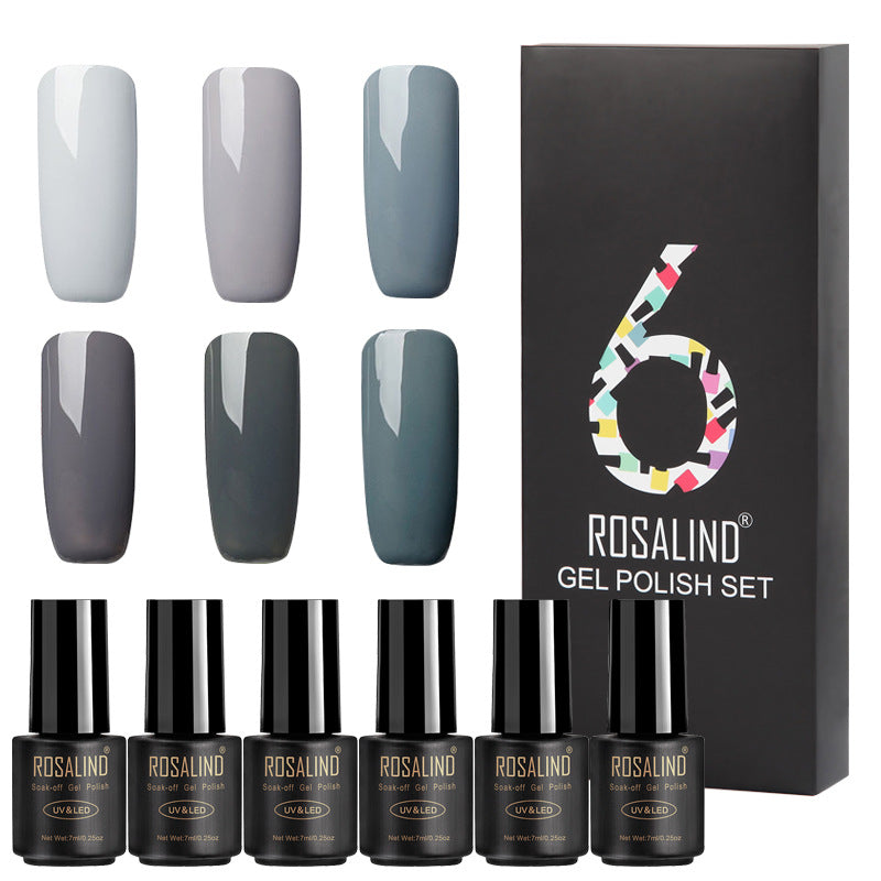 Six-bottle Fine nail polish set in assorted colors by My Store