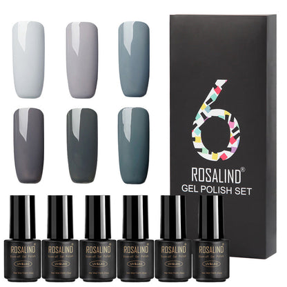 Six-bottle Fine nail polish set in assorted colors by My Store