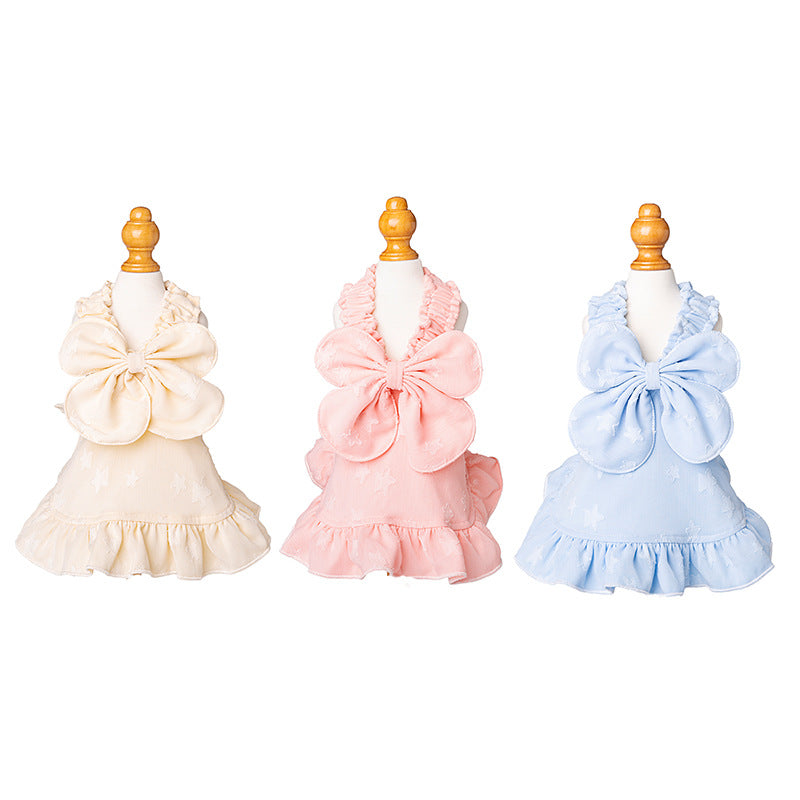 Small dog sweet suspender skirt in a cute style, shown in detail