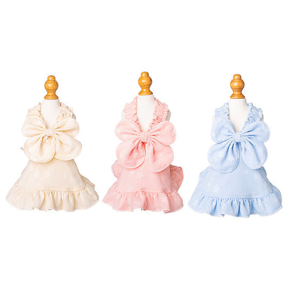 Small dog sweet suspender skirt in a cute style, shown in detail