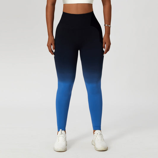 Gradient Fitness High Waist Sportswear Tight Outdoor Pants