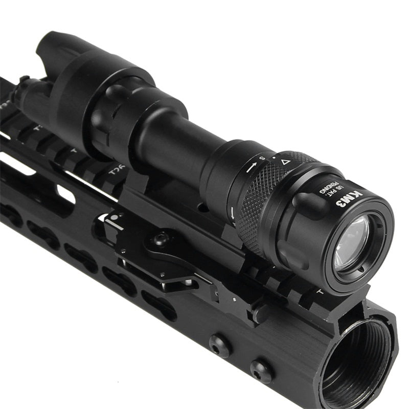M952V outdoor LED tactical flashlight with strong light beam and durable black design