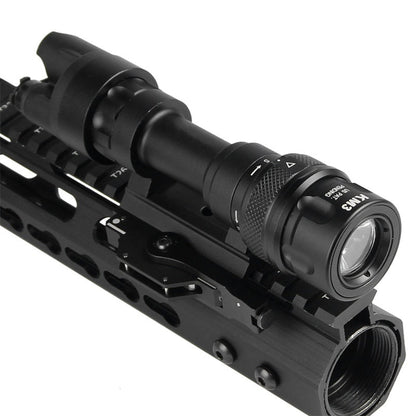 M952V outdoor LED tactical flashlight with strong light beam and durable black design