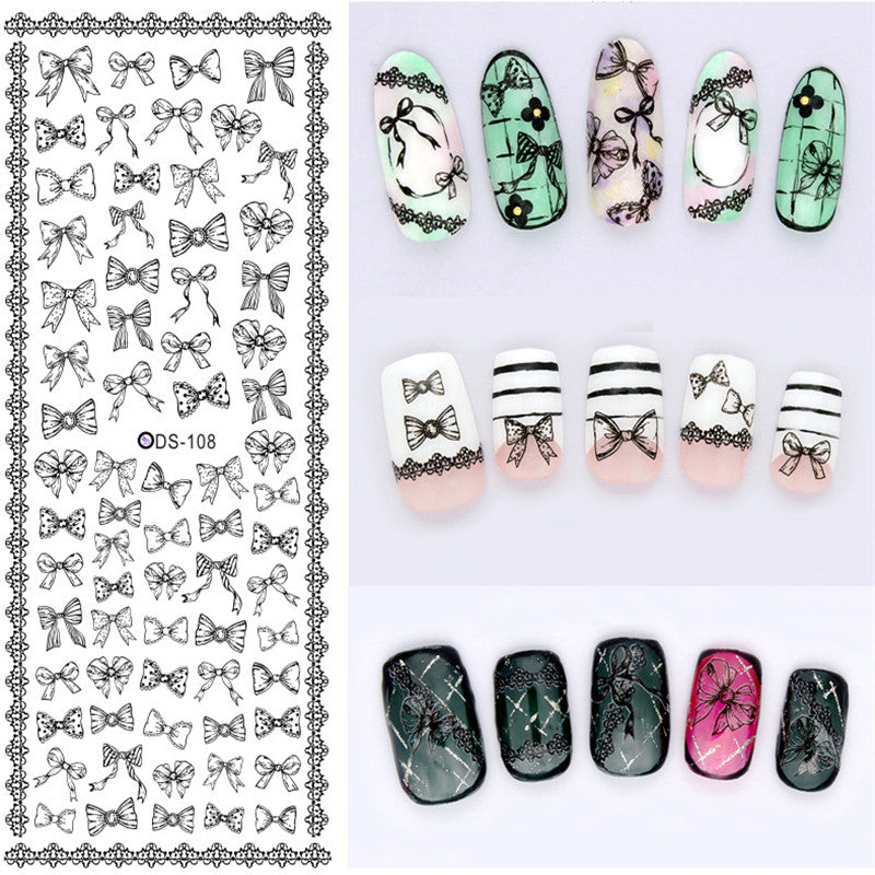 Watermark sticker decal nail sticker design close-up, adhesive nail art decal set