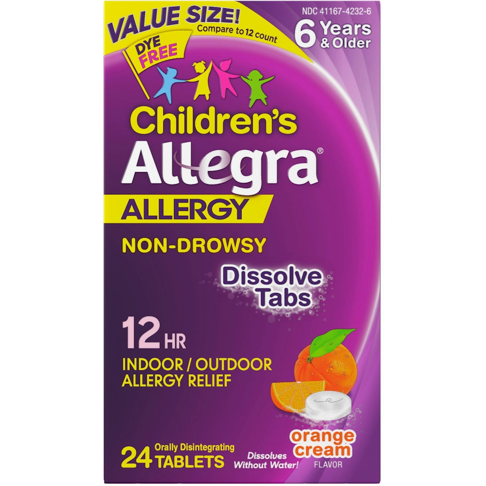 Allegra® Children's Allergy 30 mg 12-Hour Orange Cream Quick-Dissolving Tablet ODT, 24 EA
