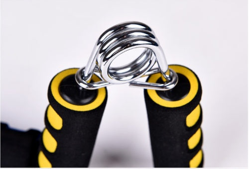 Fitness hand gripper with textured handle and adjustable resistance knob