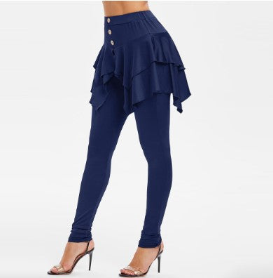 Tiered ruffle skirted legging with layered ruffles and attached skirt design
