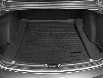 TPE trunk pad for vehicle cargo area, black rubber mat with raised edges