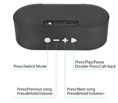 Bluetooth wireless subwoofer audio speaker with HD microphone, TF card and USB ports
