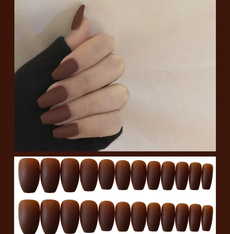 Frosted ballet fake nails by My Store, soft pink ballet-inspired design