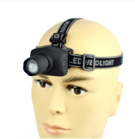 Outdoor 3W LED strong headlight by My Store, compact black headlamp for hands-free illumination