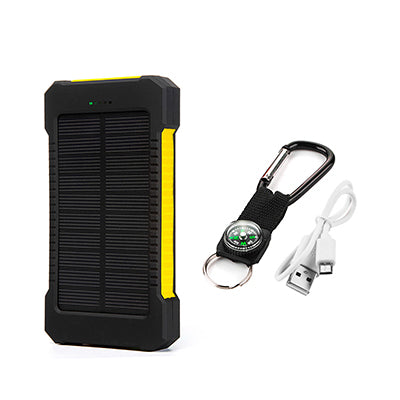 Apple-compatible outdoor solar power bank battery for iPhone charging, black portable charger