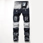 Men's jeans from BACKUPMYFILESNOW® collection, classic fit with five-pocket design, shown in dark denim fabric.