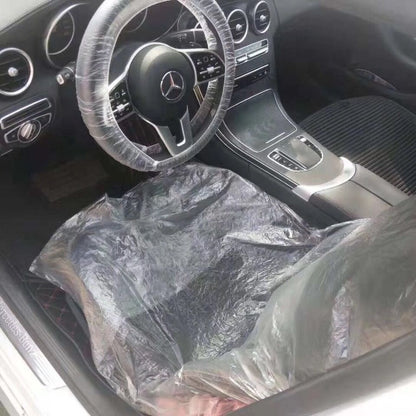 Car repair disposable seat cover in clear protective plastic material