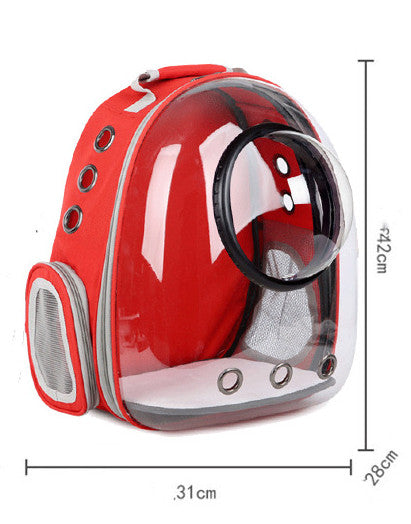 Transparent Cat Bag pet space bag shown from the front.