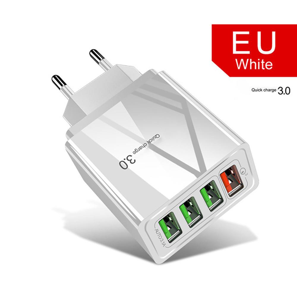 Illuminated 4USB mobile phone charger 3A charging head with four USB ports