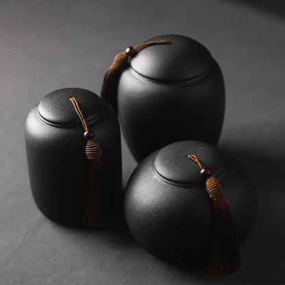 Ceramic jar sealed storage container with lid for kitchen organization