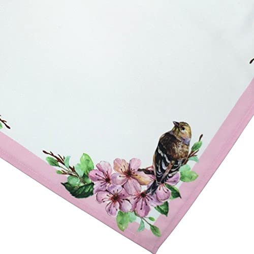 Maison Charlo synthetic cloth napkins set of 4 with delicate bird design, 16x16 inches, in rose color, perfect for elegant table settings.