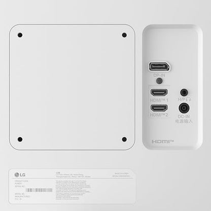 Portable satellite internet kit in white, compact design with HDMI and DisplayPort, ideal for on-the-go connectivity.