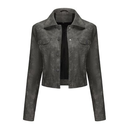 Thin multi-pocket cardigan casual jacket in lightweight fabric, front view