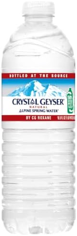 Crystal Geyser bottled spring water in 16.9 fl oz bottles, packed in a set of 35, sourced directly from natural spring water.