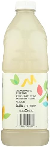 Bottle of 365 by Whole Foods Market Organic Lemonade, 64 Fl Oz, with fresh lemon slices and vibrant yellow label.