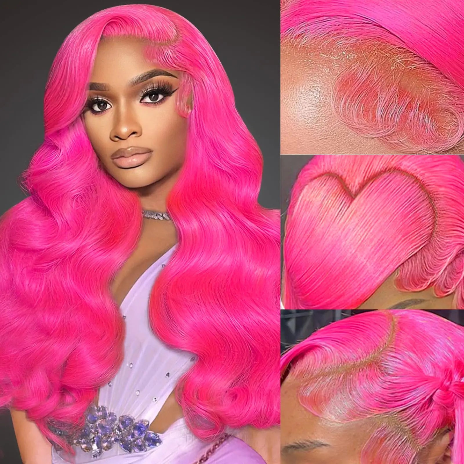 32 Inch Pink Lace Front Wig Human Hair Pink Body Wave Human Hair Wig 13x4 HD Lace Front Wigs Human Hair Pre Plucked Pink Human Hair Lace Front Wigs Colored 200 Density Pink Frontal Wigs Human Hair - BACKUPMYFILESNOW