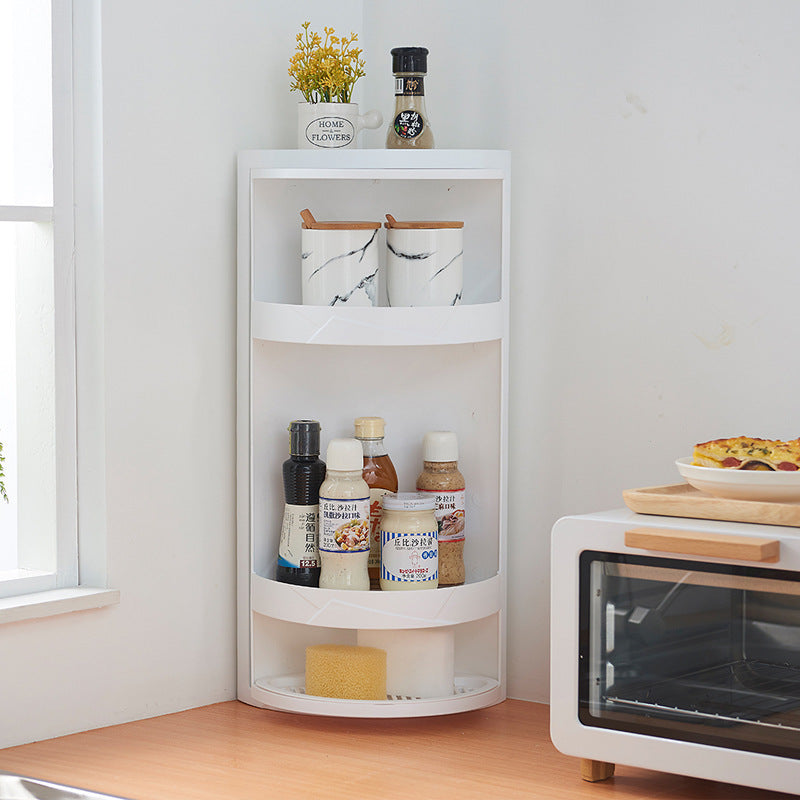 Rotatable corner bathroom makeup organizer, plastic wall-mounted storage rack box by My Store