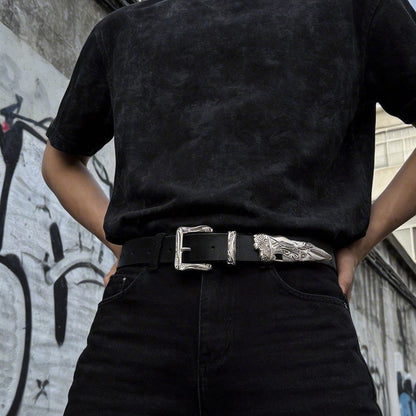 Stylish versatile unisex belt in a trendy design, shown flat lay