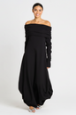 French Terry Curtain Dress - Black
