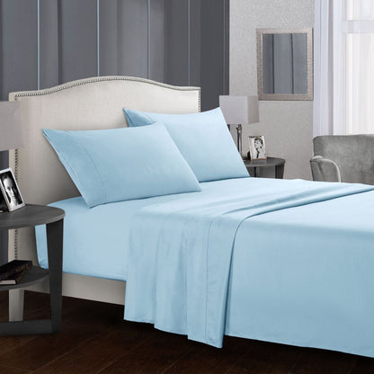 Four-piece bed sheet set by My Store, showing fitted sheet, flat sheet, and pillowcases