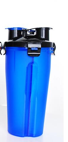 Portable 2-in-1 pet water bottle dispenser with silicone bowl for dogs and cats