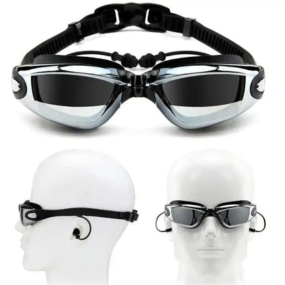 Swimming goggles with waterproof design and clear lenses for pool or open-water swimming