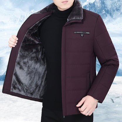 Men's fleece lined winter coat from My Store, shown in a warm, durable outerwear design