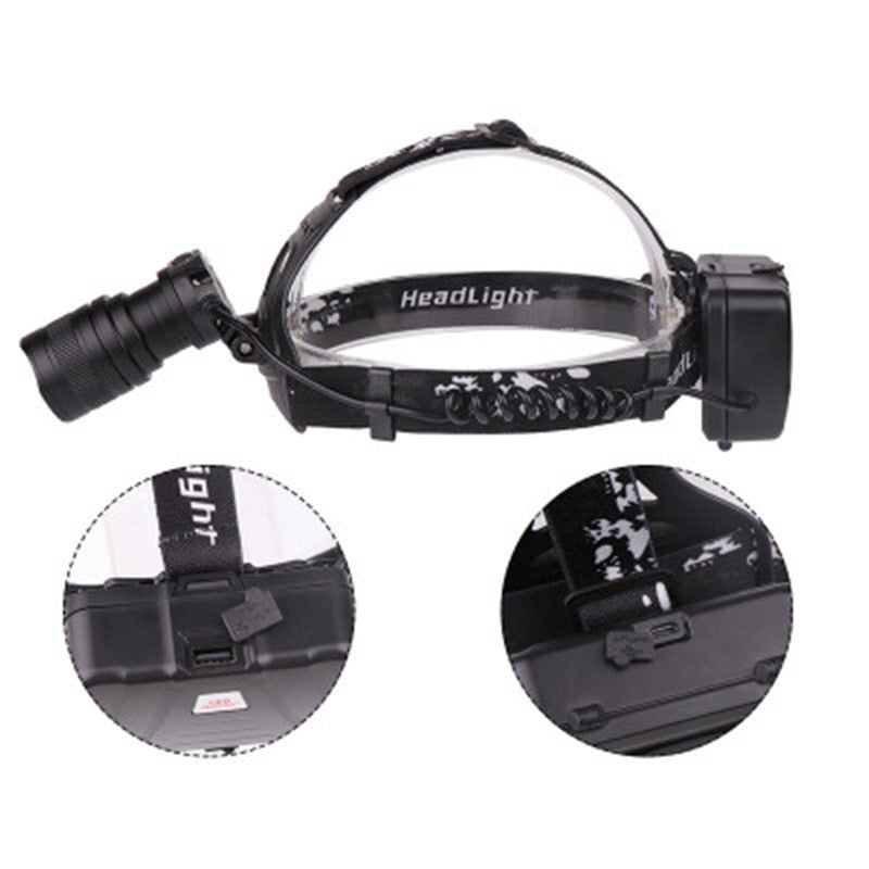 XHP50 outdoor strong headlight with adjustable beam and durable black housing
