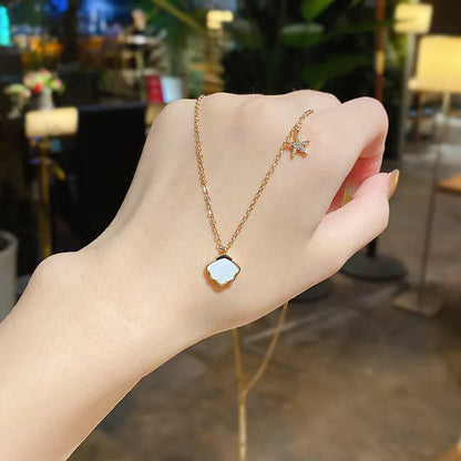 Minimalist Titanium Steel Pearl Heart Pendant Necklace