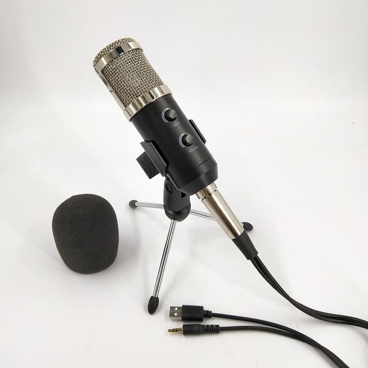 Reverb BM800 microphone with black metal grille and adjustable stand against a plain background